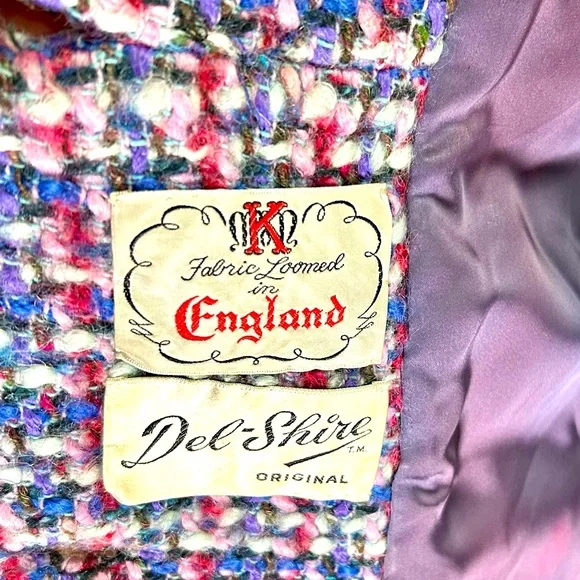 Lord & Taylor of England True Vintage 1960s Mod Wool Tweed Peacoat - Picture 4 of 6